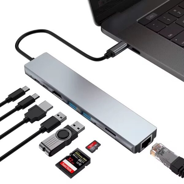 Adaptateur Multiport USB-C vers HDTV 8-en-1